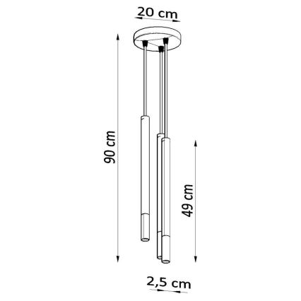 Пендел MOSAIC 3xG9/12W/230V черен/лъскав хром