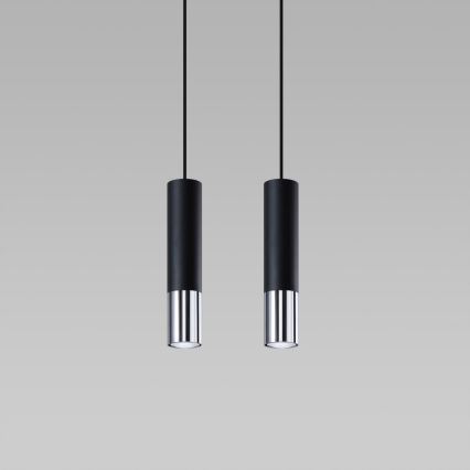 Пендел LOOPEZ 2xGU10/10W/230V черен/лъскав хром