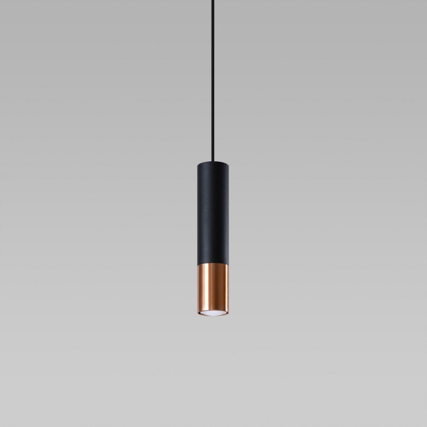 Пендел LOOPEZ 1xGU10/10W/230V черен/меден