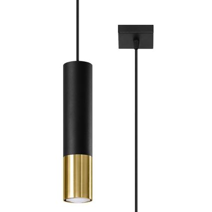 Висящ полилей LOOPEZ 1xGU10/40W/230V черен/златист