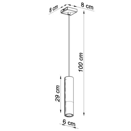 Висящ полилей LOOPEZ 1xGU10/40W/230V черен/златист