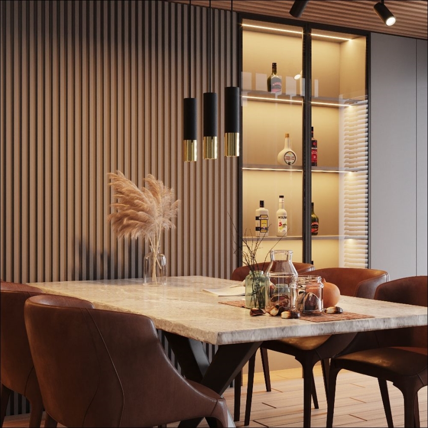 Висящ полилей LOOPEZ 1xGU10/40W/230V черен/златист