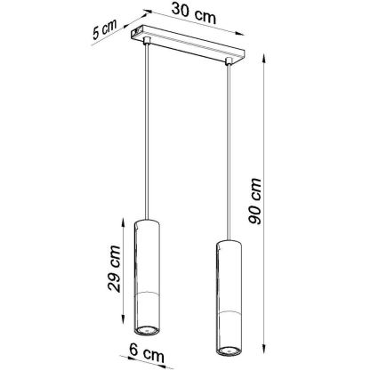 Пендел LOOPEZ 2xGU10/10W/230V черен/златист