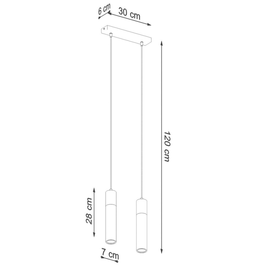 Пендел ZANE 2xGU10/40W/230V бетон/Бреза/бук
