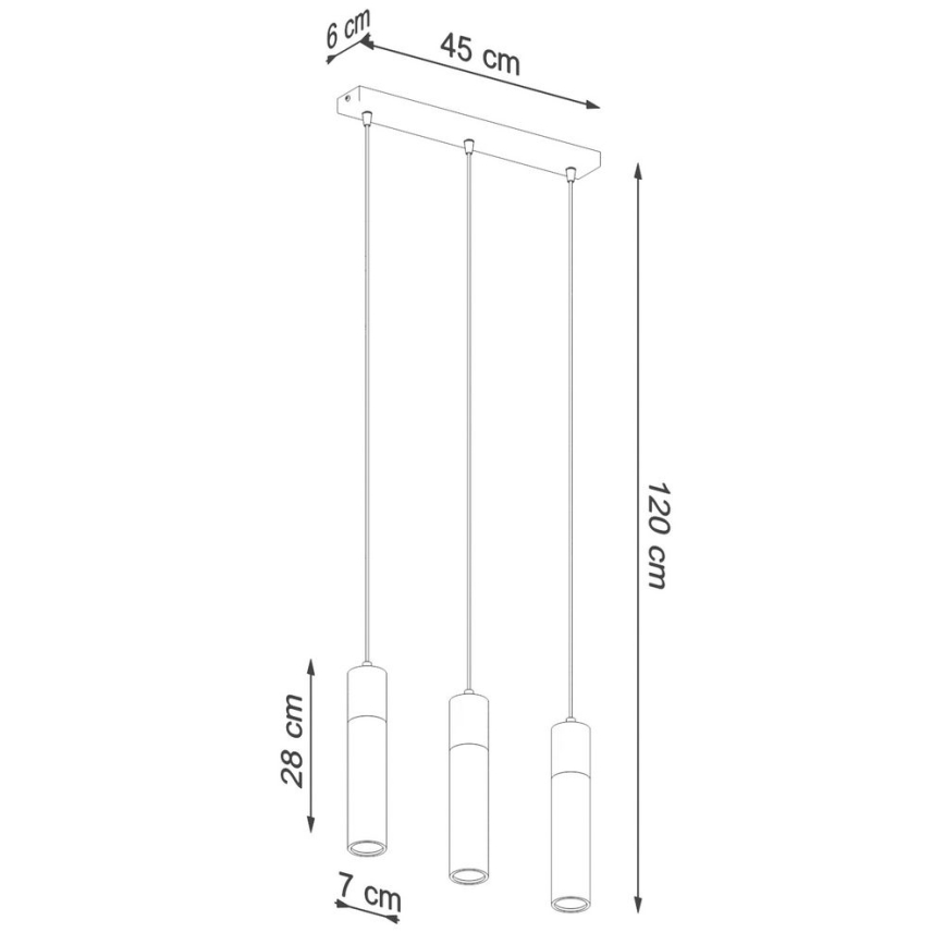Пендел ZANE 3xGU10/40W/230V бетон/Бреза/бук