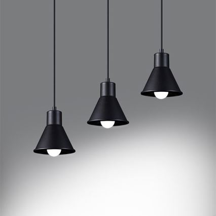 Висящ полилей TALEJA 3xE27/60W/230V черен