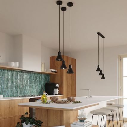 Висящ полилей TALEJA 3xE27/60W/230V черен