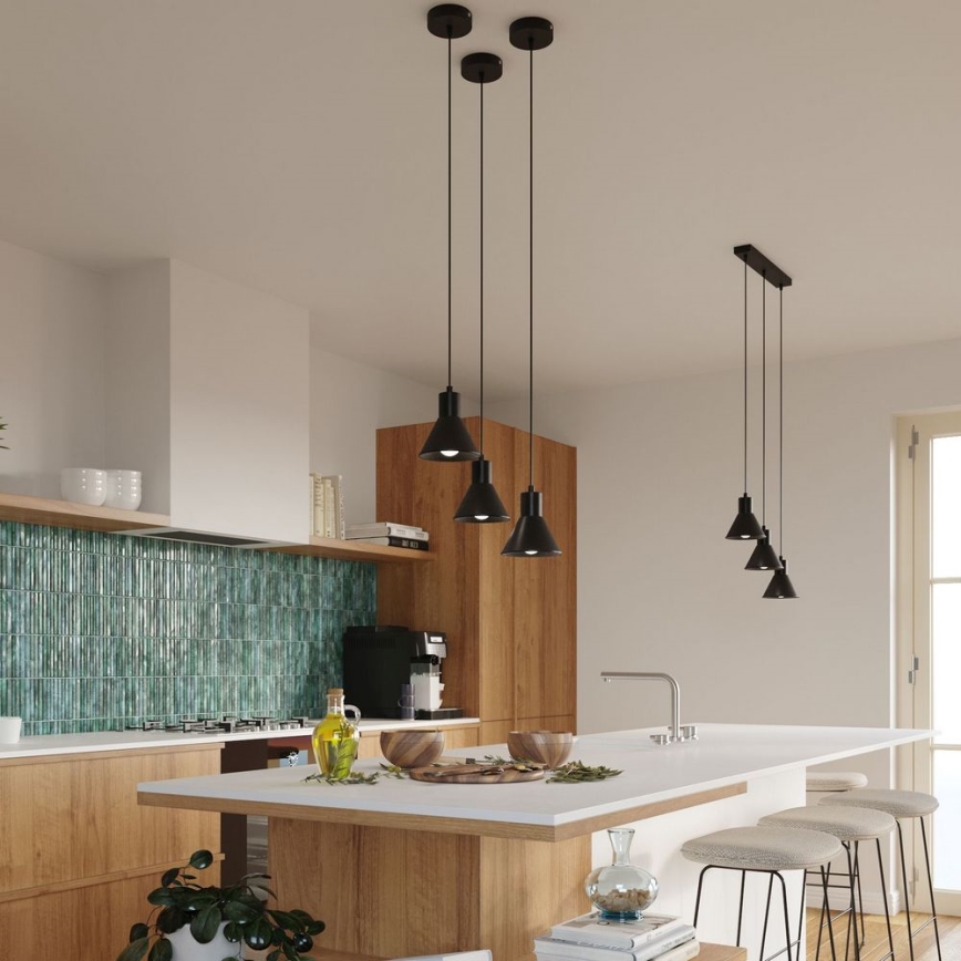 Висящ полилей TALEJA 3xE27/60W/230V черен