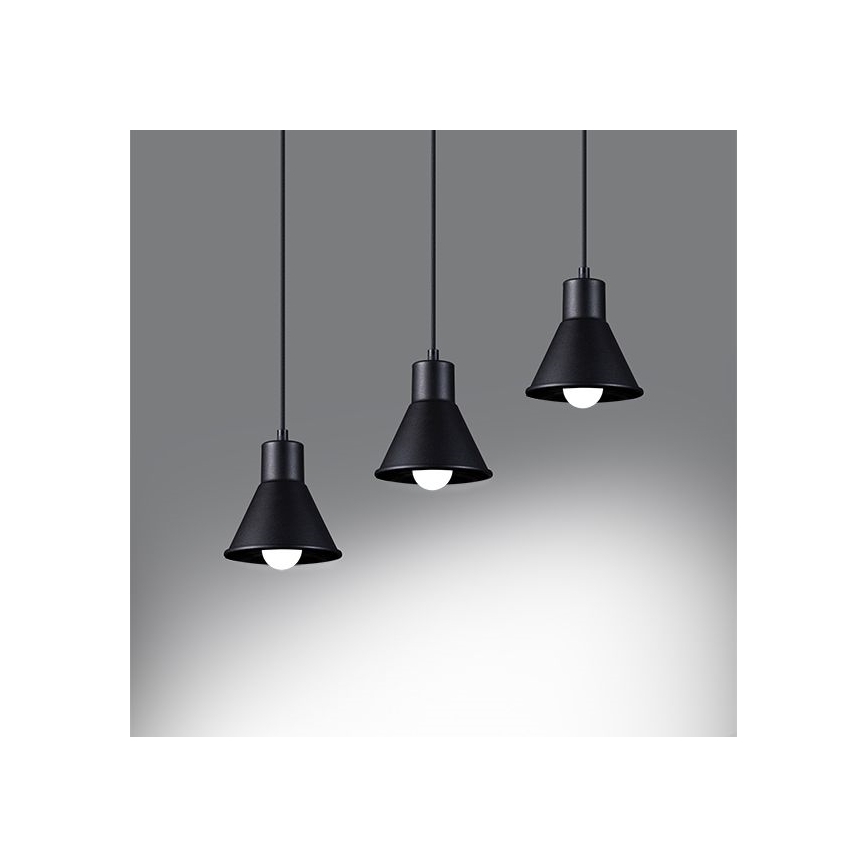 Висящ полилей TALEJA 3xE27/60W/230V черен