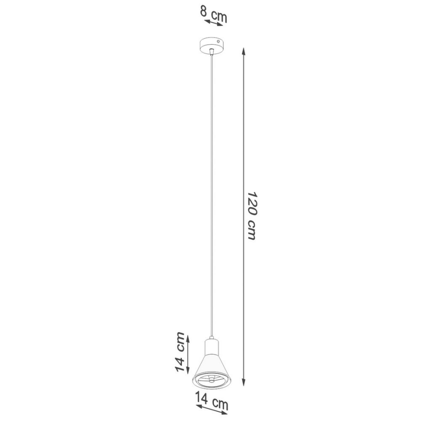 Висящ полилей TAZILA 1xES111/60W/230V бял