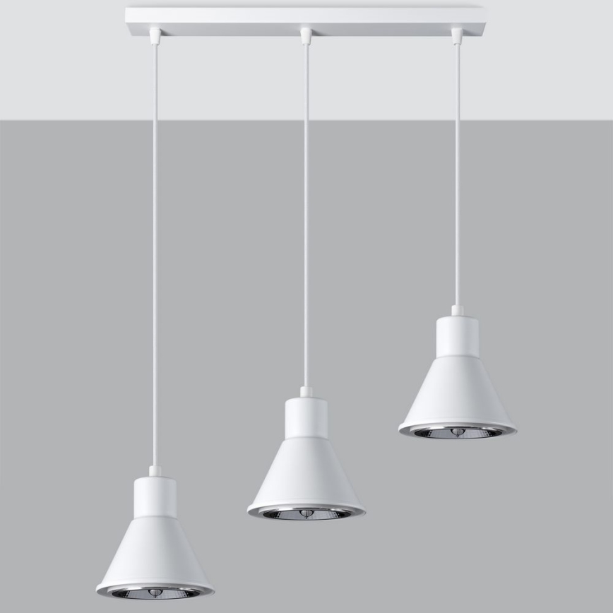 Висящ полилей TAZILA 3xES111/60W/230V бял