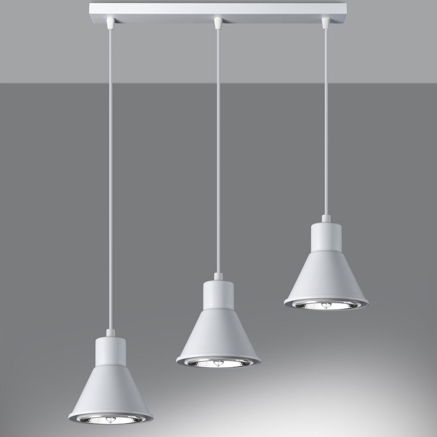 Висящ полилей TAZILA 3xES111/60W/230V бял