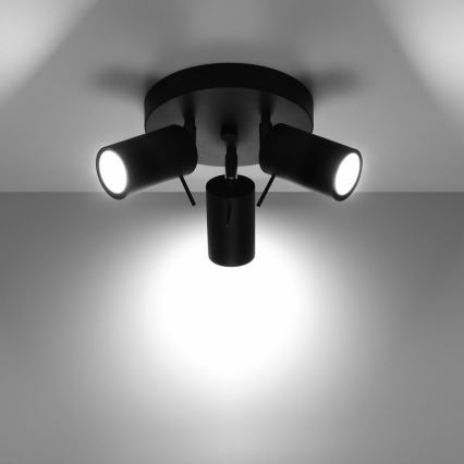 Спот RING 3xGU10/10W/230V черен