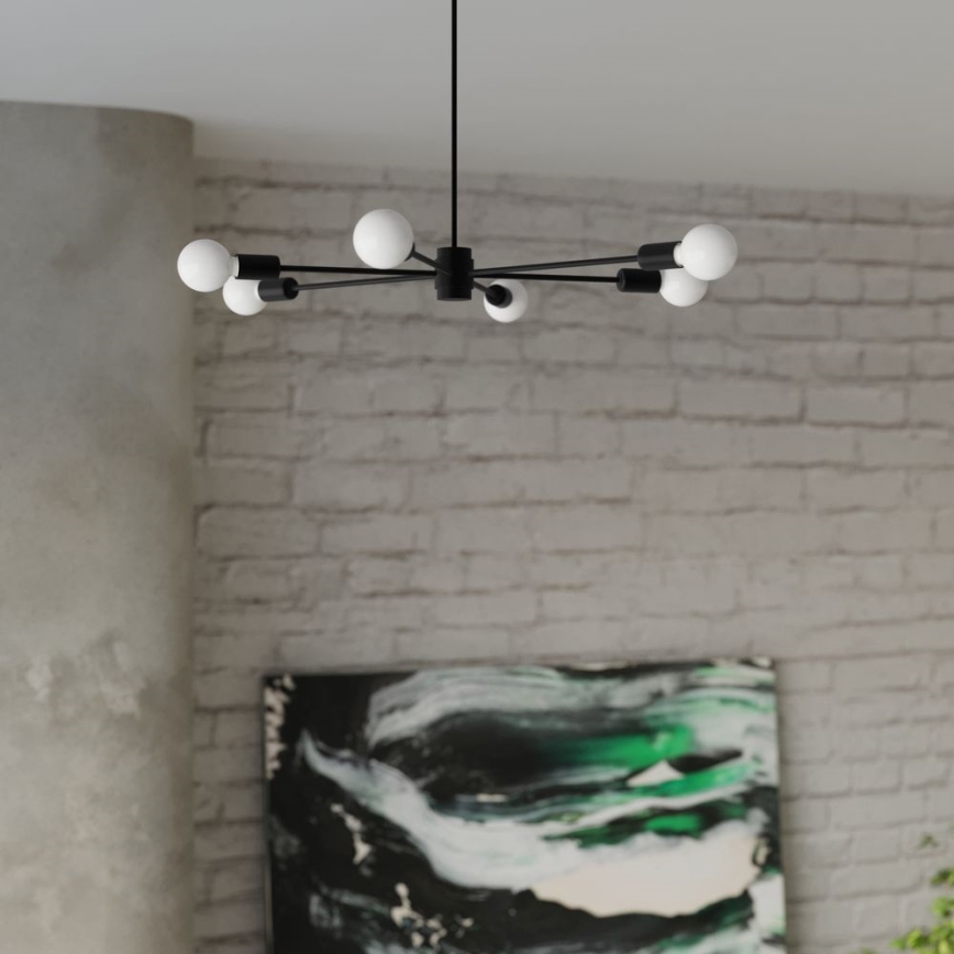 Висящ полилей LANGO 3xE27/60W/230V черен