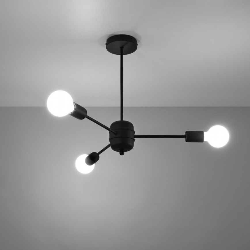 Висящ полилей LANGO 3xE27/60W/230V черен