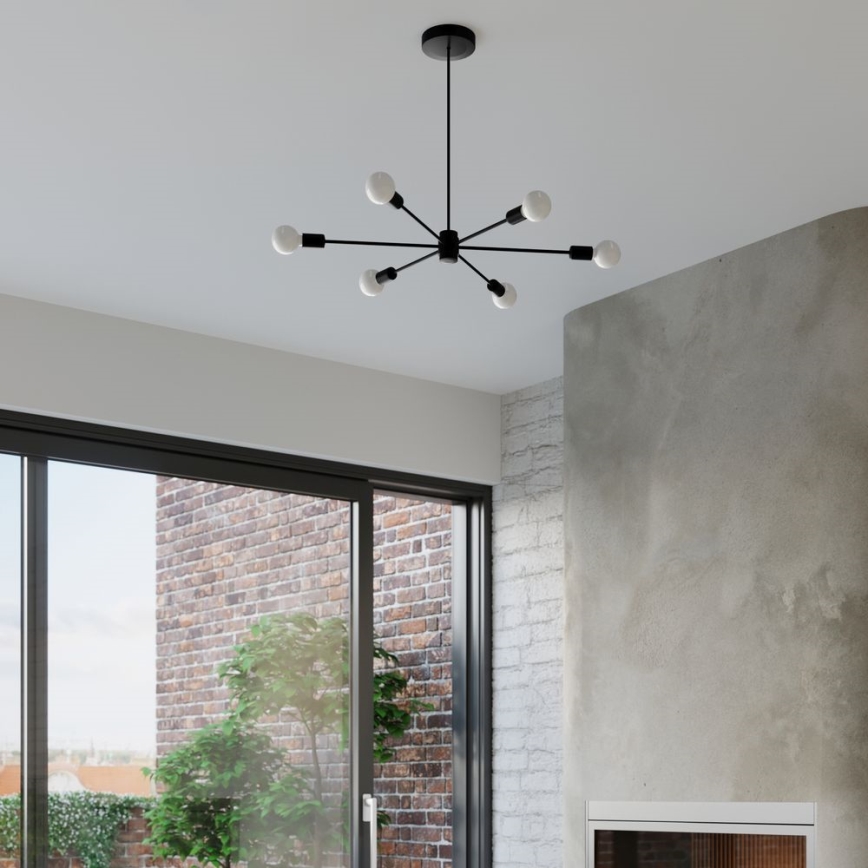 Висящ полилей LANGO 5xE27/60W/230V черен