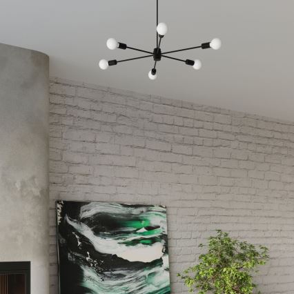 Висящ полилей LANGO 5xE27/60W/230V черен