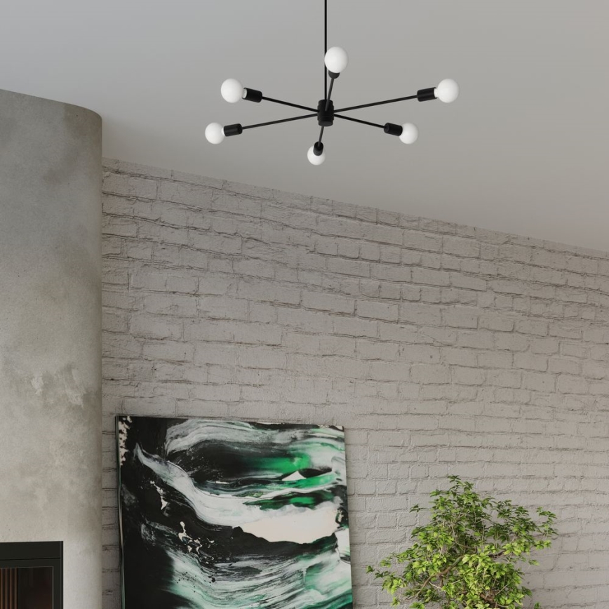 Висящ полилей LANGO 5xE27/60W/230V черен