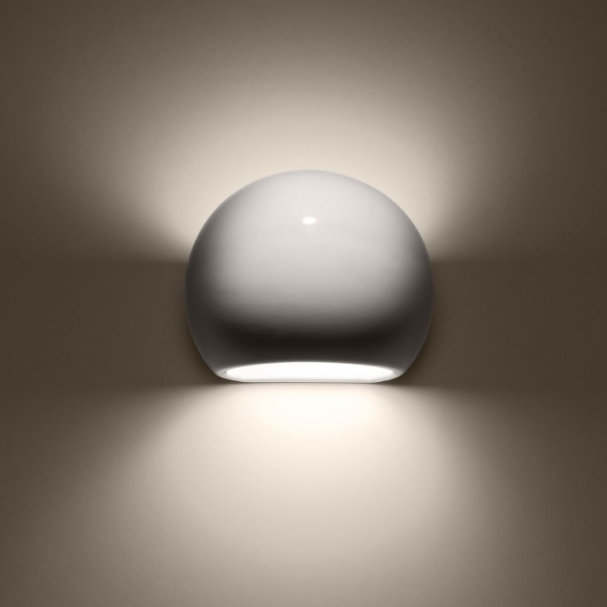 Аплик GLOBE 1xE27/60W/230V блестящо бял