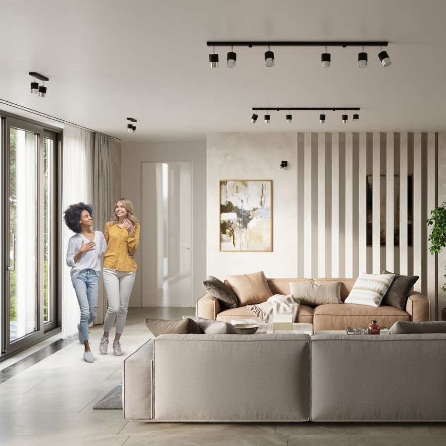 Спот NERO 2xGU10/40W/230V черен/лъскав хром