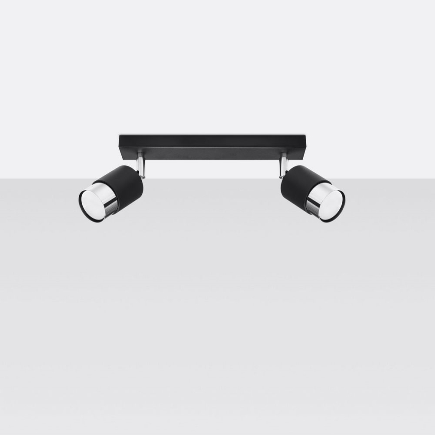 Спот NERO 2xGU10/40W/230V черен/лъскав хром