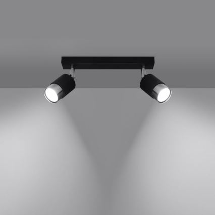 Спот NERO 2xGU10/40W/230V черен/лъскав хром