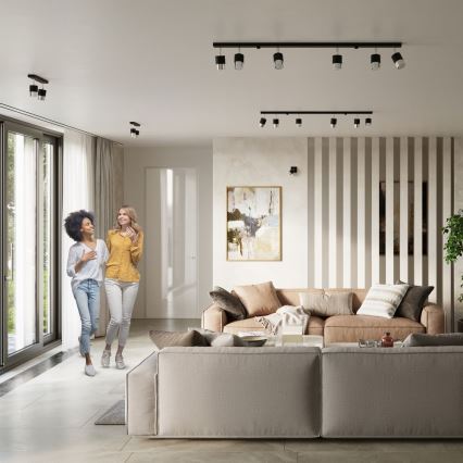 Спот NERO 4xGU10/40W/230V черен/лъскав хром