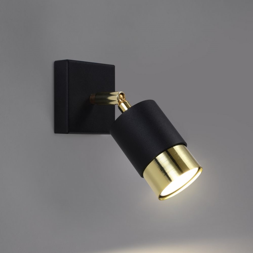 Стенен спот NERO 1xGU10/40W/230V черен/златист