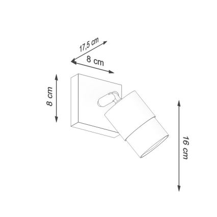 Стенен спот NERO 1xGU10/40W/230V черен/златист