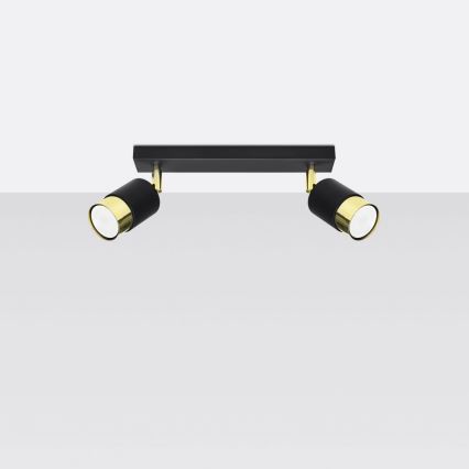 Спот NERO 2xGU10/40W/230V черен/златист