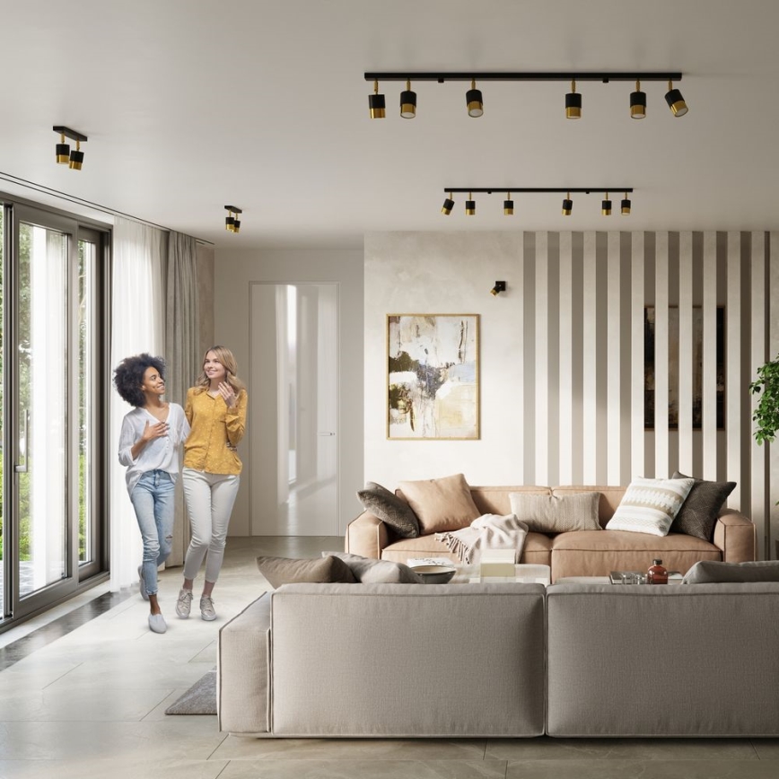 Спот NERO 4xGU10/40W/230V черен/златист