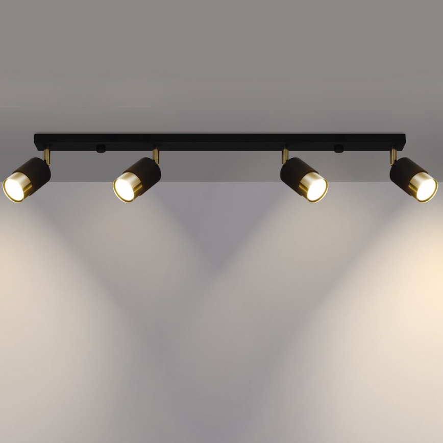 Спот NERO 4xGU10/40W/230V черен/златист