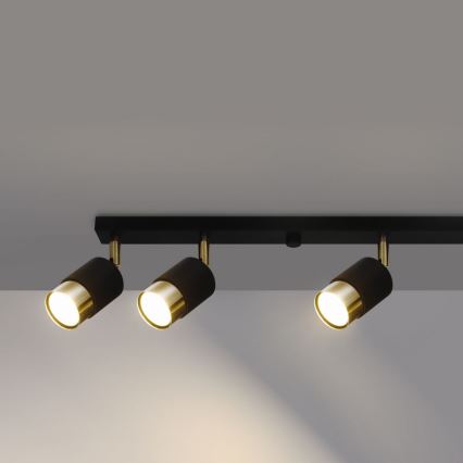 Спот NERO 6xGU10/40W/230V черен/златист