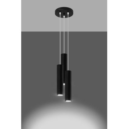 Пендел LAGOS 3xGU10/10W/230V черен