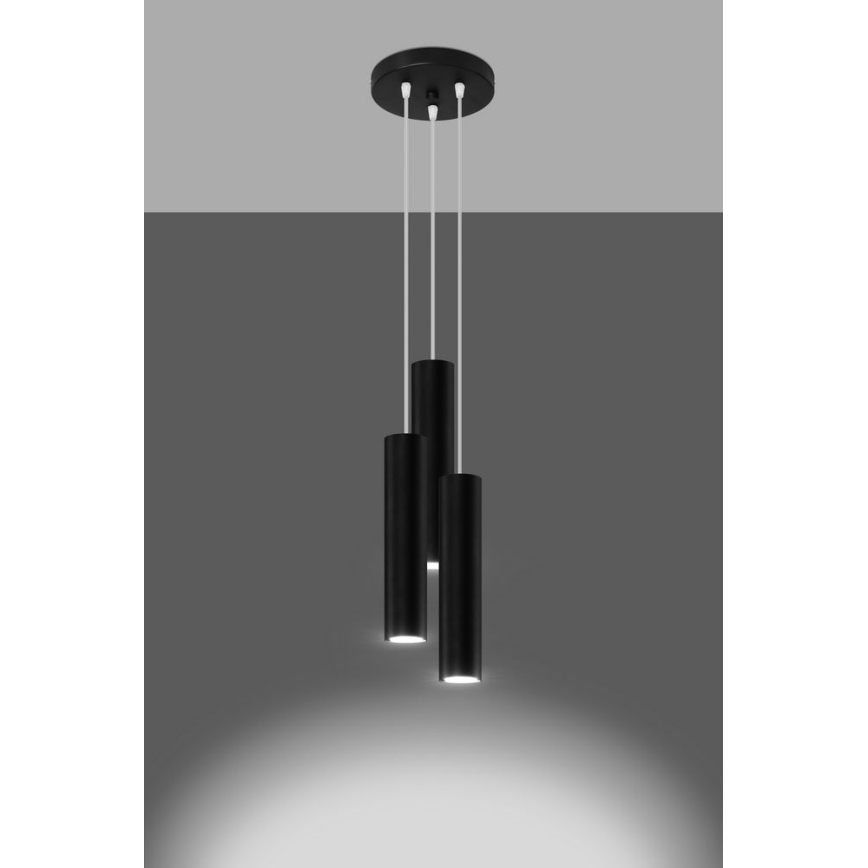 Пендел LAGOS 3xGU10/10W/230V черен