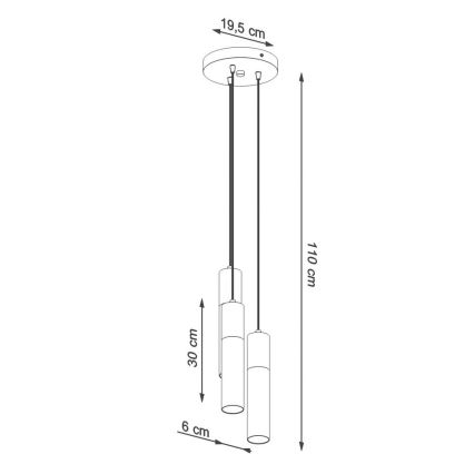 Висящ полилей BORGIO 3xGU10/40W/230V метон/метал бял