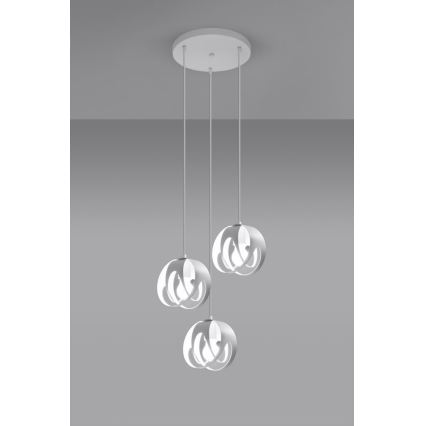 Висящ полилей TULOS 3xE27/60W/230V бял