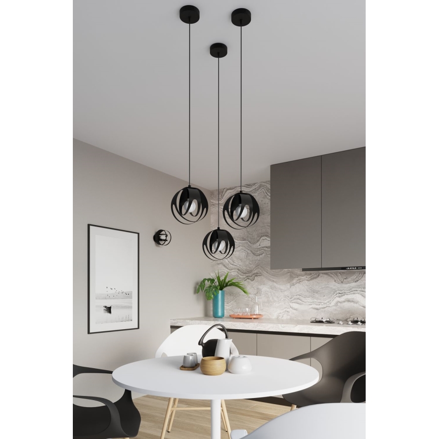 Повърхностен полилей TULOS 1xE27/60W/230V черен