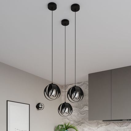 Висящ полилей TULOS 1xE27/60W/230V черен