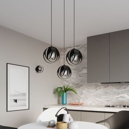 Висящ полилей TULOS 3xE27/60W/230V черен