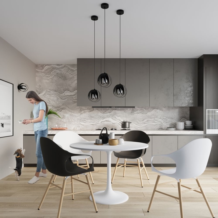 Висящ полилей TULOS 3xE27/60W/230V черен