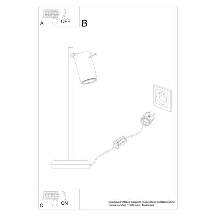 Настолна лампа RING 1xGU10/10W/230V черен