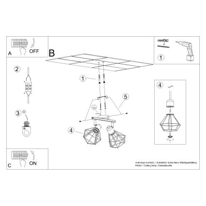 Спот ARTEMIS 2xE14/40W/230V черен