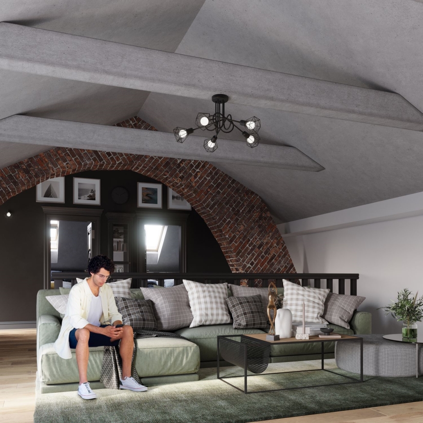 Полилей ARTEMIS 5xE14/40W/230V черен