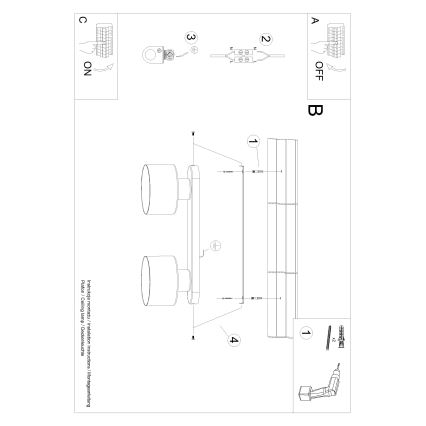 Плафониера SAVAR 2xE27/60W/230V черен