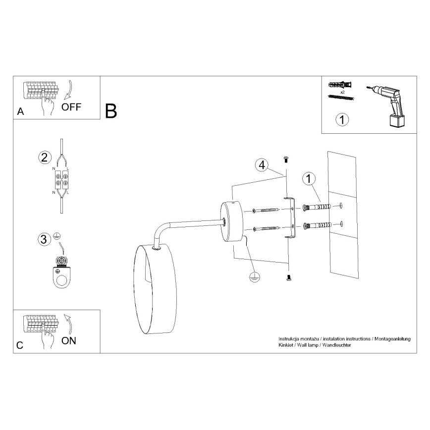 Аплик TITRAN 1xE27/60W/230V бял