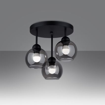 Полилей ALINO 3xE27/60W/230V черен