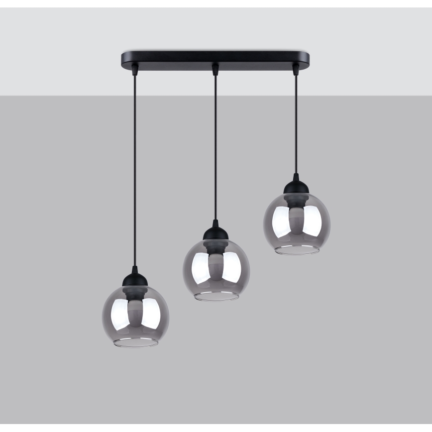 Пендел ALINO 3xE27/60W/230V черен