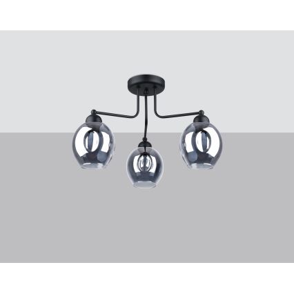 Полилей FILLAN 3xE27/60W/230V черен