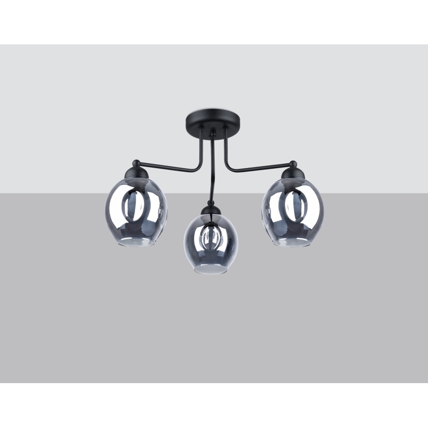 Полилей FILLAN 3xE27/60W/230V черен
